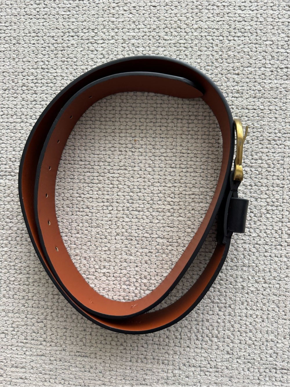 Target Black Leather Belt with Gold-Tone Buckle - Picture 5 of 5